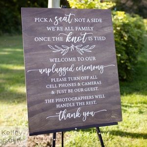Pick A Seat and Unplugged Wedding Ceremony Sign